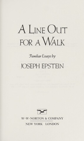 Book cover for A Line Out for a Walk