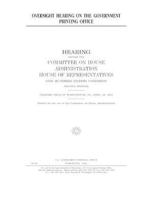 Book cover for Oversight hearing on the Government Printing Office