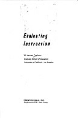 Cover of Evaluating Instruction