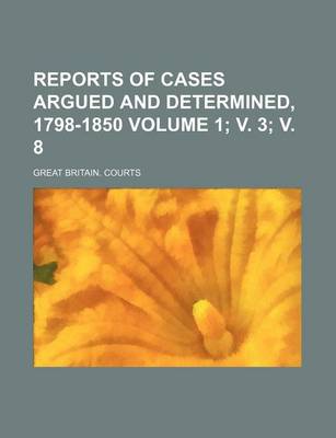 Book cover for Reports of Cases Argued and Determined, 1798-1850 Volume 1; V. 3; V. 8