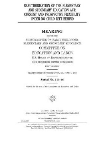 Cover of Reauthorization of the Elementary and Secondary Education Act