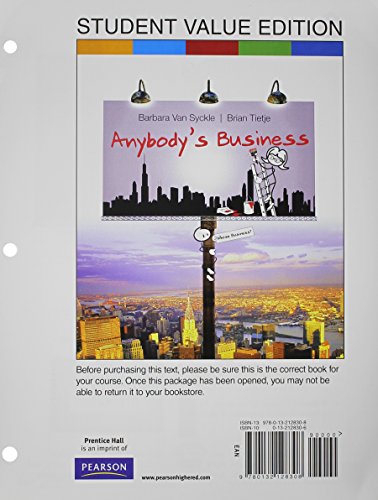 Book cover for Anybody's Business, Student Value Edition Plus 2014 Mybizlab with Pearson Etext -- Access Card Package