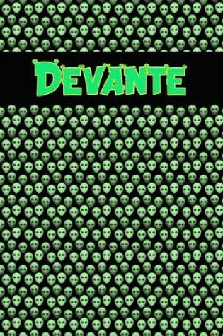 Cover of 120 Page Handwriting Practice Book with Green Alien Cover Devante