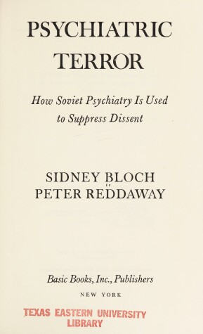 Book cover for Psychiatric Terror