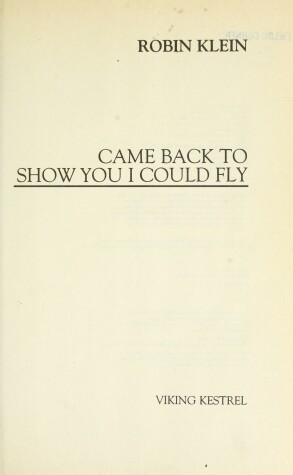 Cover of Came Back to Show You I Could Fly
