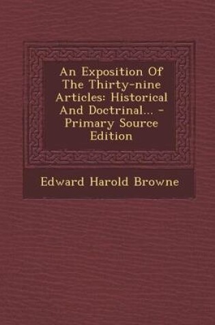 Cover of An Exposition of the Thirty-Nine Articles