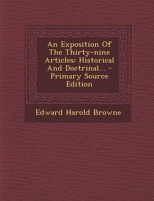 Book cover for An Exposition of the Thirty-Nine Articles