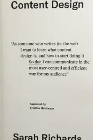 Cover of Content Design