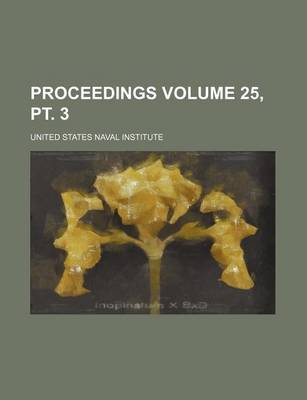 Book cover for Proceedings Volume 25, PT. 3