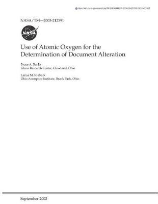 Book cover for Use of Atomic Oxygen for the Determination of Document Alteration