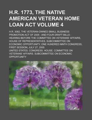 Book cover for H.R. 1773, the Native American Veteran Home Loan ACT; H.R. 3082, the Veteran-Owned Small Business Promotion Act of 2005