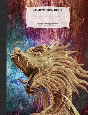 Book cover for Magic Fantasy Dragon Composition Notebook, Wide Ruled