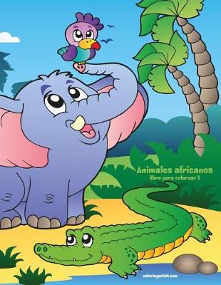 Book cover for Animales africanos libro para colorear 3