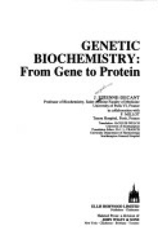 Cover of Etienne Decant Biochem