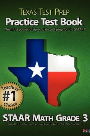 Cover of Texas Test Prep Practice Test Book Staar Math Grade 3