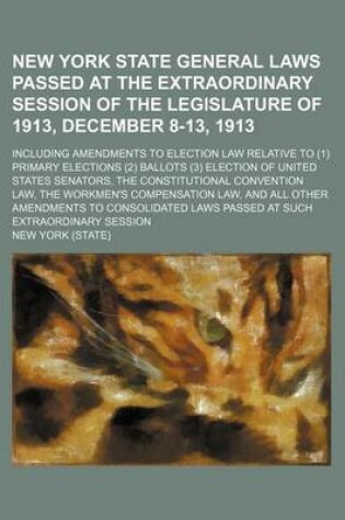 Cover of New York State General Laws Passed at the Extraordinary Session of the Legislature of 1913, December 8-13, 1913; Including Amendments to Election Law Relative to (1) Primary Elections (2) Ballots (3) Election of United States Senators, the Constitutional C