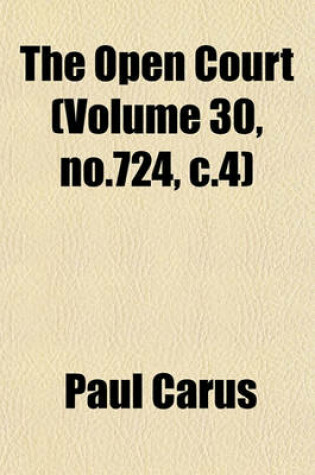 Cover of The Open Court (Volume 30, No.724, C.4)