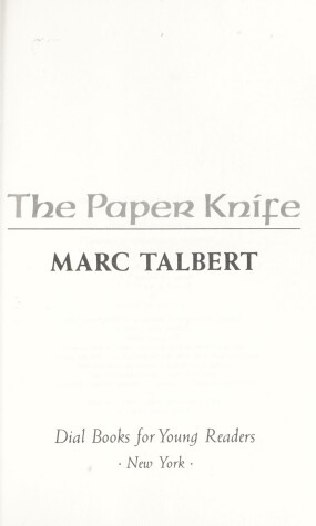 Book cover for Talbert Marc : Paper Knife (Hbk)