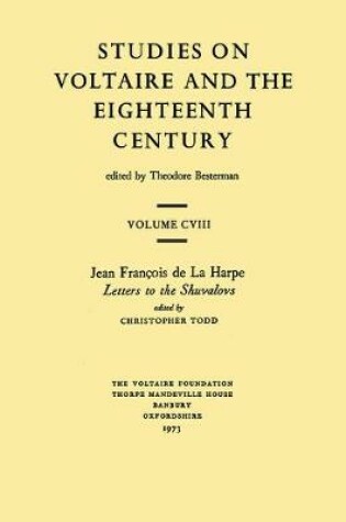 Cover of Jean Francois de la Harpe, 'Letters to the Shuvalovs'