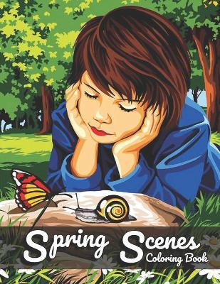 Book cover for Spring Scenes Coloring Book