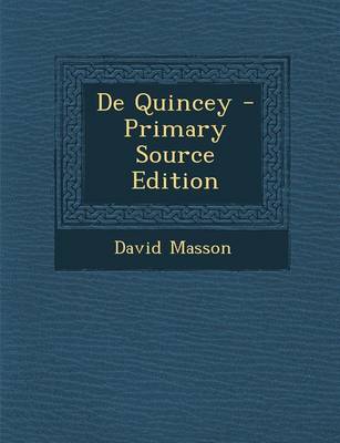 Cover of de Quincey