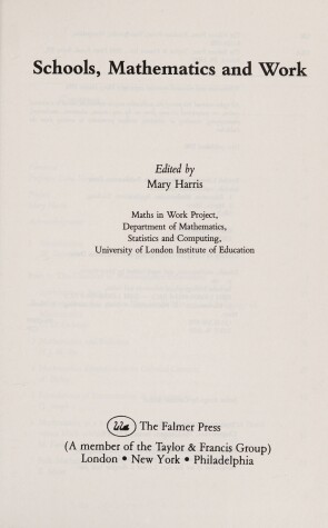 Book cover for Schools, Mathematics and Work