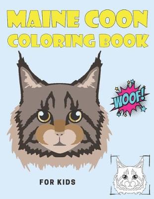 Book cover for Maine coon coloring book for kids