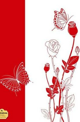 Cover of Writedrawdesign Wide Ruled 8.5 X 11 Notebook, Red Rosebuds on White