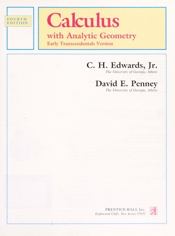 Book cover for Calculus Analy Geom Early Trans Version