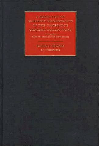 Book cover for A Hand-List of Rabbinic Manuscripts in the Cambridge Genizah Collections: Volume 1