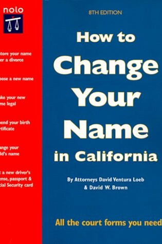 Cover of How to Change Your Name in California