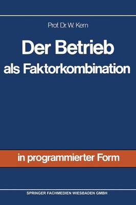 Book cover for Der Betrieb als Faktorkombination