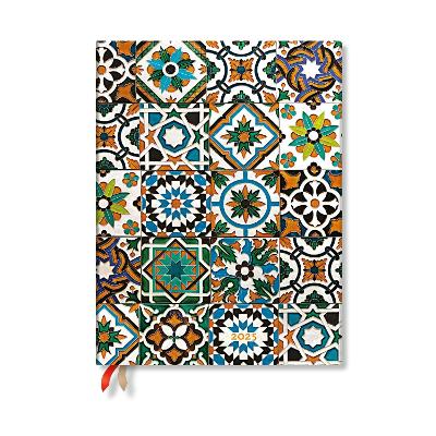 Book cover for Porto (Portuguese Tiles) Ultra 18-month Vertical Hardback Dayplanner 2025 (Elastic Band Closure)