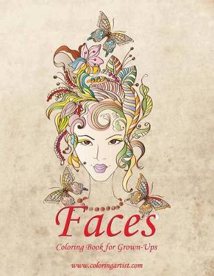 Cover of Faces Coloring Book for Grown-Ups 1