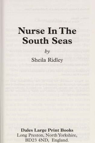 Cover of Nurse In The South Seas