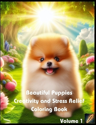 Book cover for Beautiful Puppies Creativity and Stress Relief Coloring Book (Volume 1)