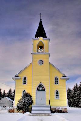 Book cover for Pretty Yellow Country Church Journal