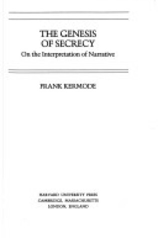 Cover of Genesis of Secrecy