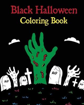 Book cover for Black Halloween Coloring Book by Bee Book