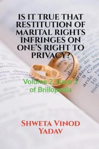 Cover of Is It True That Restitution of Marital Rights Infringes on One's Right to Privacy?