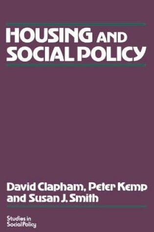 Cover of Social Policy and Housing
