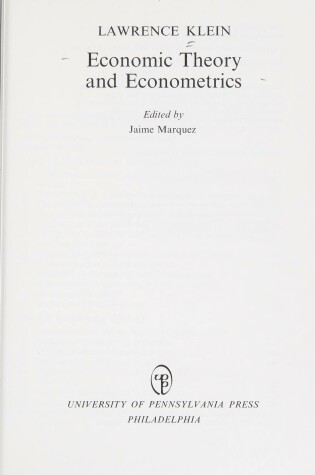 Cover of Economic Theory & Enconometer CB