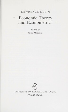 Book cover for Economic Theory & Enconometer CB