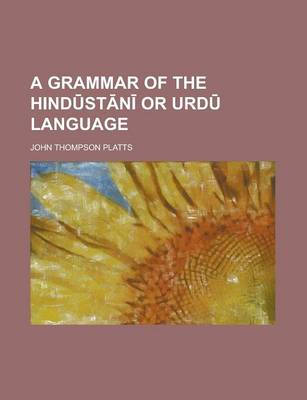 Book cover for A Grammar of the Hind St N or URD Language