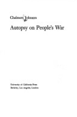Cover of Autopsy on People's War