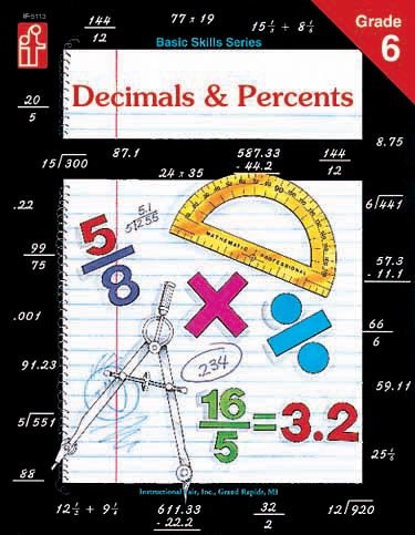 Book cover for Decimals and Percents, Grade 6