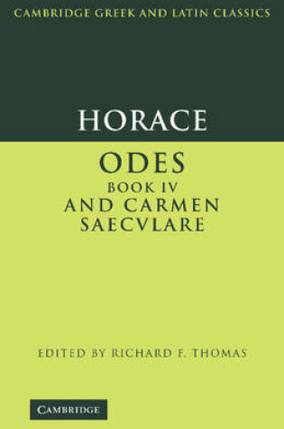 Cover of Horace: Odes IV and Carmen Saeculare