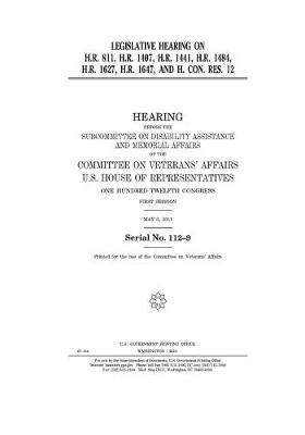 Book cover for Legislative hearing on H.R. 811, H.R. 1407, H.R. 1441, H.R. 1484, H.R. 1627, H.R. 1647, and H. Con. Res. 12