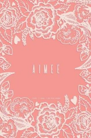 Cover of Aimee - Peach Floral Dot Grid Journal