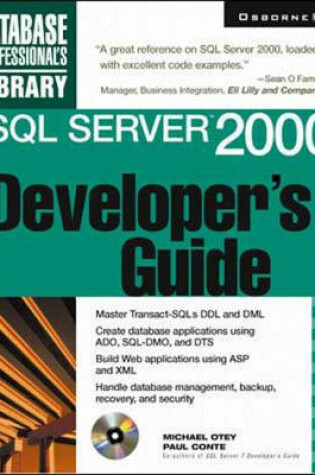 Cover of SQL Server 2000 Developer's Guide